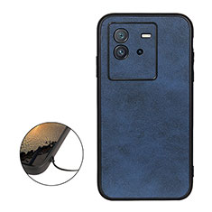 Soft Luxury Leather Snap On Case Cover B08H for Vivo iQOO Neo6 5G Blue