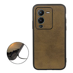 Soft Luxury Leather Snap On Case Cover B08H for Vivo V25 Pro 5G Green