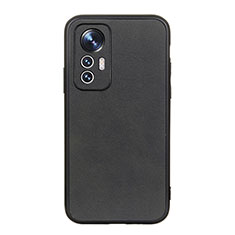 Soft Luxury Leather Snap On Case Cover B08H for Xiaomi Mi 12 5G Black