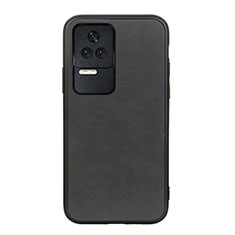 Soft Luxury Leather Snap On Case Cover B08H for Xiaomi Poco F4 5G Black