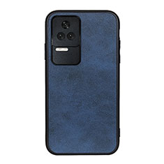 Soft Luxury Leather Snap On Case Cover B08H for Xiaomi Redmi K50 5G Blue