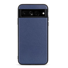 Soft Luxury Leather Snap On Case Cover B10H for Google Pixel 7 Pro 5G Blue