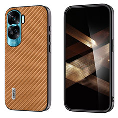 Soft Luxury Leather Snap On Case Cover BH3 for Huawei Honor 90 Lite 5G Brown