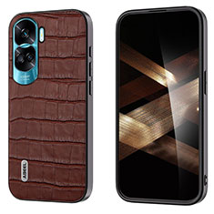 Soft Luxury Leather Snap On Case Cover BH4 for Huawei Honor 90 Lite 5G Brown