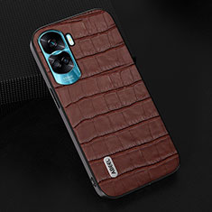 Soft Luxury Leather Snap On Case Cover BH5 for Huawei Honor 90 Lite 5G Brown