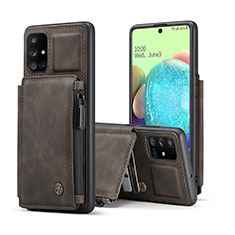 Soft Luxury Leather Snap On Case Cover C01S for Samsung Galaxy A71 4G A715 Brown