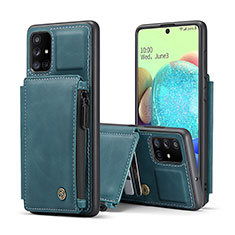 Soft Luxury Leather Snap On Case Cover C01S for Samsung Galaxy A71 5G Blue