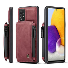 Soft Luxury Leather Snap On Case Cover C01S for Samsung Galaxy A72 5G Red
