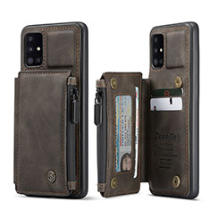Soft Luxury Leather Snap On Case Cover C01S for Samsung Galaxy M40S Brown