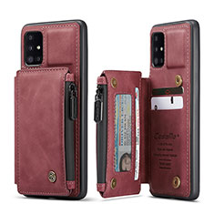 Soft Luxury Leather Snap On Case Cover C01S for Samsung Galaxy M40S Red