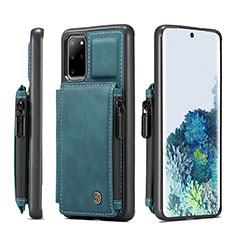 Soft Luxury Leather Snap On Case Cover C01S for Samsung Galaxy S20 Plus 5G Blue
