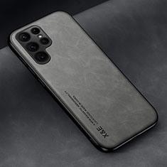 Soft Luxury Leather Snap On Case Cover C02 for Samsung Galaxy S24 Ultra 5G Gray