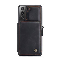 Soft Luxury Leather Snap On Case Cover C02S for Samsung Galaxy S21 Plus 5G Black