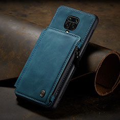 Soft Luxury Leather Snap On Case Cover C02S for Xiaomi Redmi Note 9 Pro Max Blue