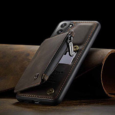Soft Luxury Leather Snap On Case Cover C03S for Samsung Galaxy S21 5G Brown