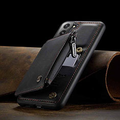 Soft Luxury Leather Snap On Case Cover C03S for Samsung Galaxy S22 5G Black
