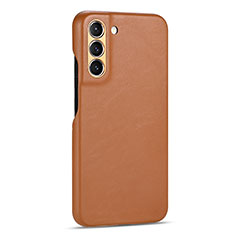 Soft Luxury Leather Snap On Case Cover C05 for Samsung Galaxy S21 Plus 5G Brown