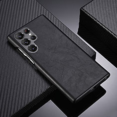 Soft Luxury Leather Snap On Case Cover C06 for Samsung Galaxy S22 Ultra 5G Black