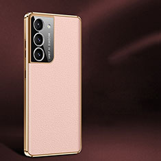 Soft Luxury Leather Snap On Case Cover C10 for Samsung Galaxy S21 FE 5G Rose Gold