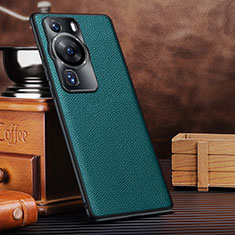 Soft Luxury Leather Snap On Case Cover DL1 for Huawei P60 Cyan