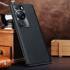 Soft Luxury Leather Snap On Case Cover DL1 for Huawei P60 Pro Black