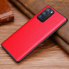Soft Luxury Leather Snap On Case Cover DL1 for Oppo Reno6 Pro 5G India Red