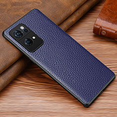 Soft Luxury Leather Snap On Case Cover DL1 for Oppo Reno7 Pro 5G Blue