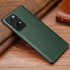 Soft Luxury Leather Snap On Case Cover DL1 for Oppo Reno7 Pro 5G Green