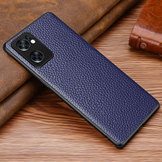 Soft Luxury Leather Snap On Case Cover DL1 for Oppo Reno7 SE 5G Blue