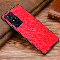 Soft Luxury Leather Snap On Case Cover DL1 for Vivo X70 Pro 5G Red