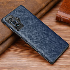 Soft Luxury Leather Snap On Case Cover DL1 for Xiaomi Poco F4 GT 5G Blue