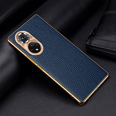 Soft Luxury Leather Snap On Case Cover DL2 for Huawei Nova 9 Pro Blue