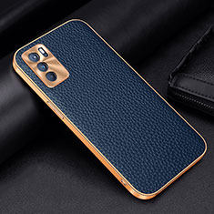 Soft Luxury Leather Snap On Case Cover DL2 for Oppo Reno6 5G Blue