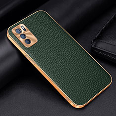 Soft Luxury Leather Snap On Case Cover DL2 for Oppo Reno6 5G Green