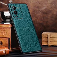 Soft Luxury Leather Snap On Case Cover DL2 for Vivo V25 Pro 5G Green