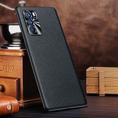 Soft Luxury Leather Snap On Case Cover DL3 for Oppo Reno6 Pro 5G India Black