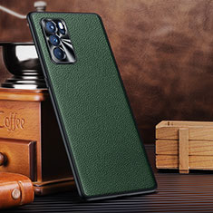 Soft Luxury Leather Snap On Case Cover DL3 for Oppo Reno6 Pro 5G India Green