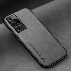 Soft Luxury Leather Snap On Case Cover DY1 for Huawei P60 Pro Gray