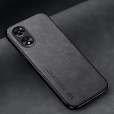 Soft Luxury Leather Snap On Case Cover DY1 for Oppo A17 Black
