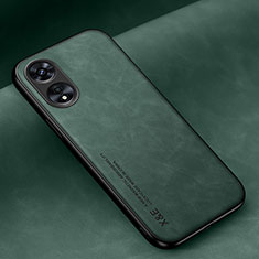 Soft Luxury Leather Snap On Case Cover DY1 for Oppo A17 Green