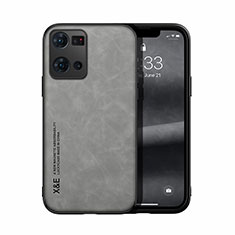 Soft Luxury Leather Snap On Case Cover DY1 for Oppo F21 Pro 4G Gray
