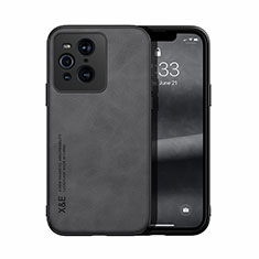 Soft Luxury Leather Snap On Case Cover DY1 for Oppo Find X3 5G Black