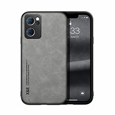 Soft Luxury Leather Snap On Case Cover DY1 for Oppo Reno7 5G Gray