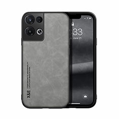 Soft Luxury Leather Snap On Case Cover DY1 for Oppo Reno8 5G Gray