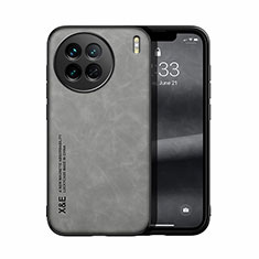 Soft Luxury Leather Snap On Case Cover DY1 for Vivo X90 5G Gray