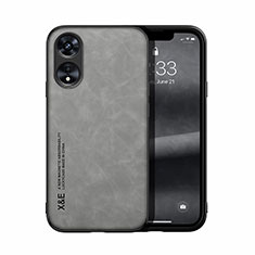 Soft Luxury Leather Snap On Case Cover DY2 for Oppo A17 Gray