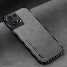 Soft Luxury Leather Snap On Case Cover DY2 for Oppo Reno9 Pro+ Plus 5G Gray