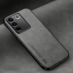 Soft Luxury Leather Snap On Case Cover DY2 for Vivo V27 Pro 5G Gray