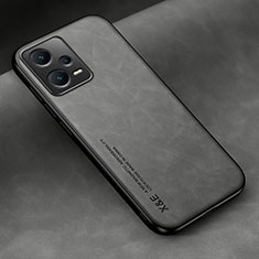 Soft Luxury Leather Snap On Case Cover DY2 for Xiaomi Redmi Note 12 Pro 5G Gray