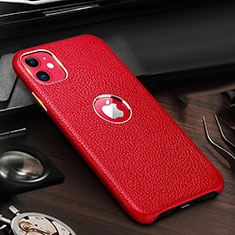 Soft Luxury Leather Snap On Case Cover for Apple iPhone 11 Red